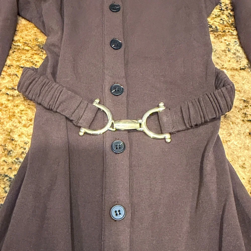 Commense Chocolate Brown Knit Midi Dress - Picture 7 of 9